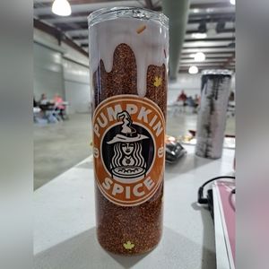 Pumpkin Spice Starbucks Fall design 20oz Skinny Tumbler